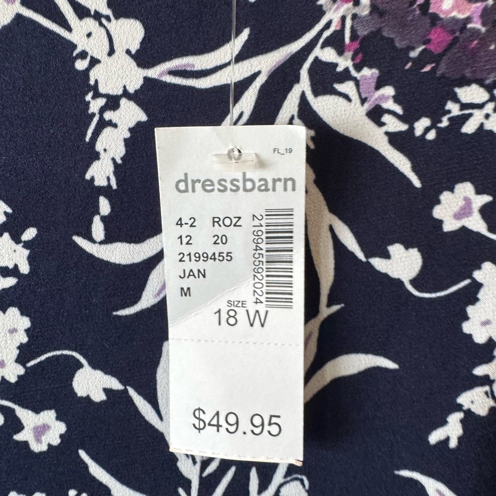 NWT Roz & Ali Navy Floral Dress - Picture 4 of 6
